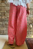 Nonni Gingham Relaxed Barrel Pant Chilli